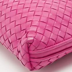 Bottega Veneta Magenta Intrecciato Leather Nodini Crossbody Bag