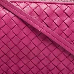 Bottega Veneta Magenta Intrecciato Leather Nodini Crossbody Bag