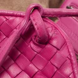 Bottega Veneta Magenta Intrecciato Leather Nodini Crossbody Bag