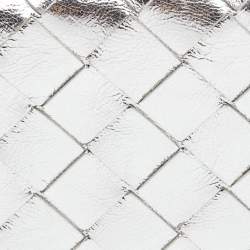 مملوكة مسبقًا Bottega Veneta Silver Intrecciato Leather Flap Card Case