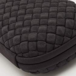Pre Owned Bottega Veneta Black Intrecciato Fabric Knot Long Clutch