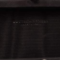 Pre Owned Bottega Veneta Black Intrecciato Fabric Knot Long Clutch
