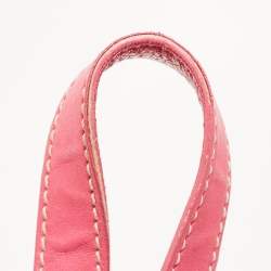 Pre Owned Bottega Veneta Pink/Beige Top Woven Leather Shopper Tote