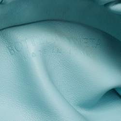 Pre Owned Bottega Veneta Sky Blue Leather Chain Pouch Shoulder Bag