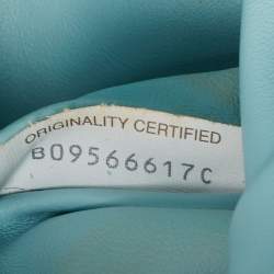 Pre Owned Bottega Veneta Sky Blue Leather Chain Pouch Shoulder Bag