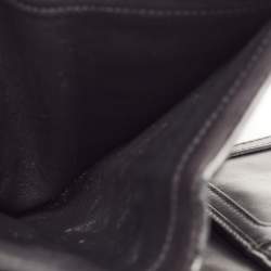 Pre Owned Bottega Veneta Black Intrecciato Leather Trifold French Wallet