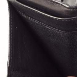 Pre Owned Bottega Veneta Black Intrecciato Leather Trifold French Wallet