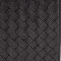 Pre Owned Bottega Veneta Black Intrecciato Leather Trifold French Wallet