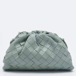 Pre Owned Bottega Veneta Mint Green Leather Mini The Pouch Bag