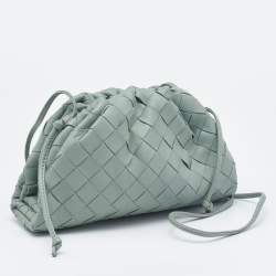 Pre Owned Bottega Veneta Mint Green Leather Mini The Pouch Bag