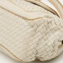 مملوكة مسبقًا Bottega Veneta Ivory/Gold Intrecciato Leather Napoli Shoulder Bag