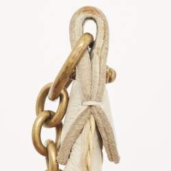 مملوكة مسبقًا Bottega Veneta Ivory/Gold Intrecciato Leather Napoli Shoulder Bag