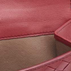 مملوكة مسبقًا Bottega Veneta Reddish Brown Intrecciato Leather French Compact Wallet