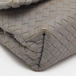 Pre Owned Bottega Veneta Grey Intrecciato Leather Baby Olimpia Shoulder Bag