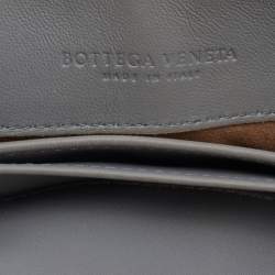 Pre Owned Bottega Veneta Grey Intrecciato Leather Baby Olimpia Shoulder Bag
