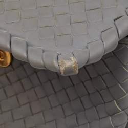 Pre Owned Bottega Veneta Grey Intrecciato Leather Baby Olimpia Shoulder Bag