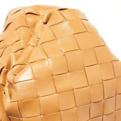 Pre Owned حقيبة صغيرة كلتش بوتيغا جلد بني فاتح