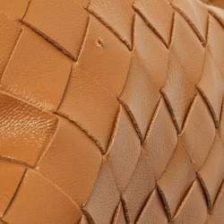 Pre Owned حقيبة صغيرة كلتش بوتيغا جلد بني فاتح