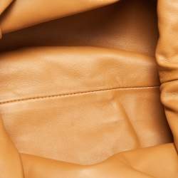 Pre Owned حقيبة صغيرة كلتش بوتيغا جلد بني فاتح