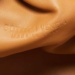 Pre Owned حقيبة صغيرة كلتش بوتيغا جلد بني فاتح