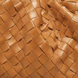 Pre Owned حقيبة صغيرة كلتش بوتيغا جلد بني فاتح