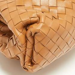 Pre Owned حقيبة صغيرة كلتش بوتيغا جلد بني فاتح