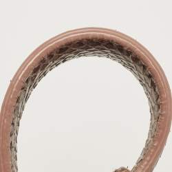 Pre Owned Bottega Veneta Beige/Black Watersnake Leather Olimpia Shoulder Bag