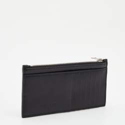 Pre Owned حافظة بطاقات بوتيغا فينيتا جلد أنترشياتو أخضر ذات سحاب