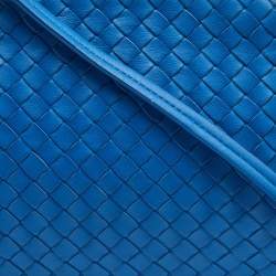 Pre Owned Bottega Veneta Blue Intrecciato Leather Nodini Crossbody Bag