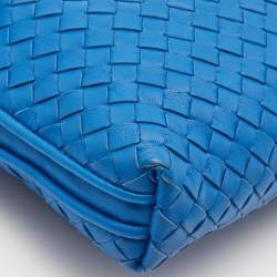 Pre Owned Bottega Veneta Blue Intrecciato Leather Nodini Crossbody Bag