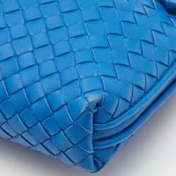 Pre Owned Bottega Veneta Blue Intrecciato Leather Nodini Crossbody Bag