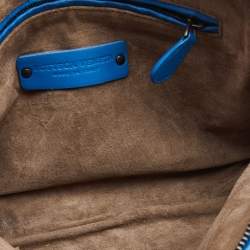 Pre Owned Bottega Veneta Blue Intrecciato Leather Nodini Crossbody Bag