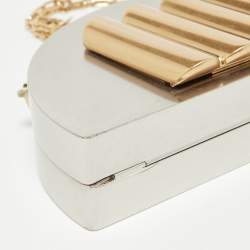 مملوكة مسبقًا Bottega Veneta Silver/Gold Metal Chain Clutch