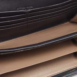 Pre Owned Bottega Veneta Black Intrecciato Leather Flap Continental Wallet