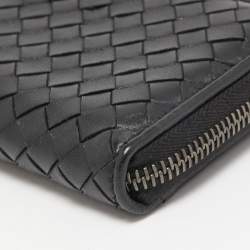Pre Owned Bottega Veneta Black Intrecciato Leather Coin Purse