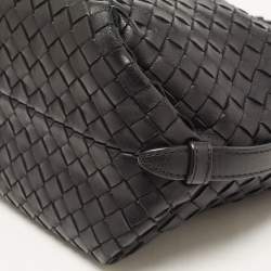 Pre Owned حقيبة بوتيغا فينيتا أوساكا جلد أنترشياتو أسود صغيرة