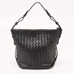 Pre Owned حقيبة بوتيغا فينيتا أوساكا جلد أنترشياتو أسود صغيرة