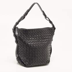 Pre Owned حقيبة بوتيغا فينيتا أوساكا جلد أنترشياتو أسود صغيرة