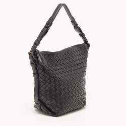 Pre Owned حقيبة بوتيغا فينيتا أوساكا جلد أنترشياتو أسود صغيرة