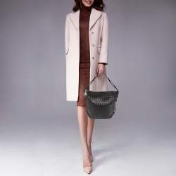 Pre Owned حقيبة بوتيغا فينيتا أوساكا جلد أنترشياتو أسود صغيرة