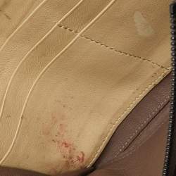 Pre Owned Bottega Veneta Cream Intrecciato Leather Zip Around Wallet