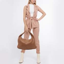 مملوكة مسبقًا Bottega Veneta Brown Intrecciato Leather Veneta Hobo