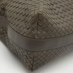 Pre Owned Bottega Veneta Grey Intrecciato Leather Hobo