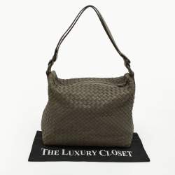 Pre Owned Bottega Veneta Grey Intrecciato Leather Hobo
