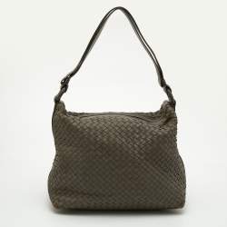 Pre Owned Bottega Veneta Grey Intrecciato Leather Hobo