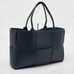 Bottega Veneta Deep Blue Intrecciato Leather Medium Arco Tote