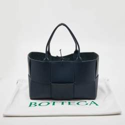 Bottega Veneta Deep Blue Intrecciato Leather Medium Arco Tote