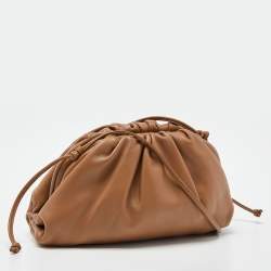 Pre Owned Bottega Veneta Brown Leather Mini The Pouch Bag