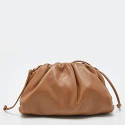 Pre Owned Bottega Veneta Brown Leather Mini The Pouch Bag