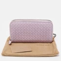 Pre Owned محفظة بوتيغا فينيتا جلد انترشياتو بني ثنائي اللون بسحاب دائري